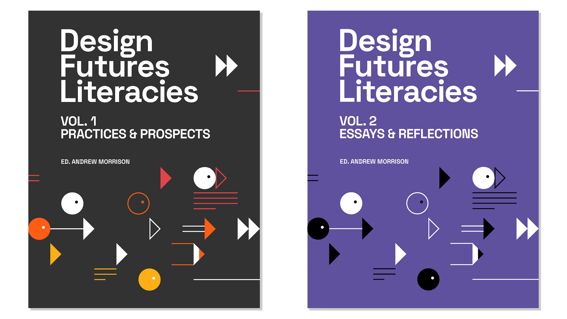 The covers of the 2 ebooks about Design Futures Literacies